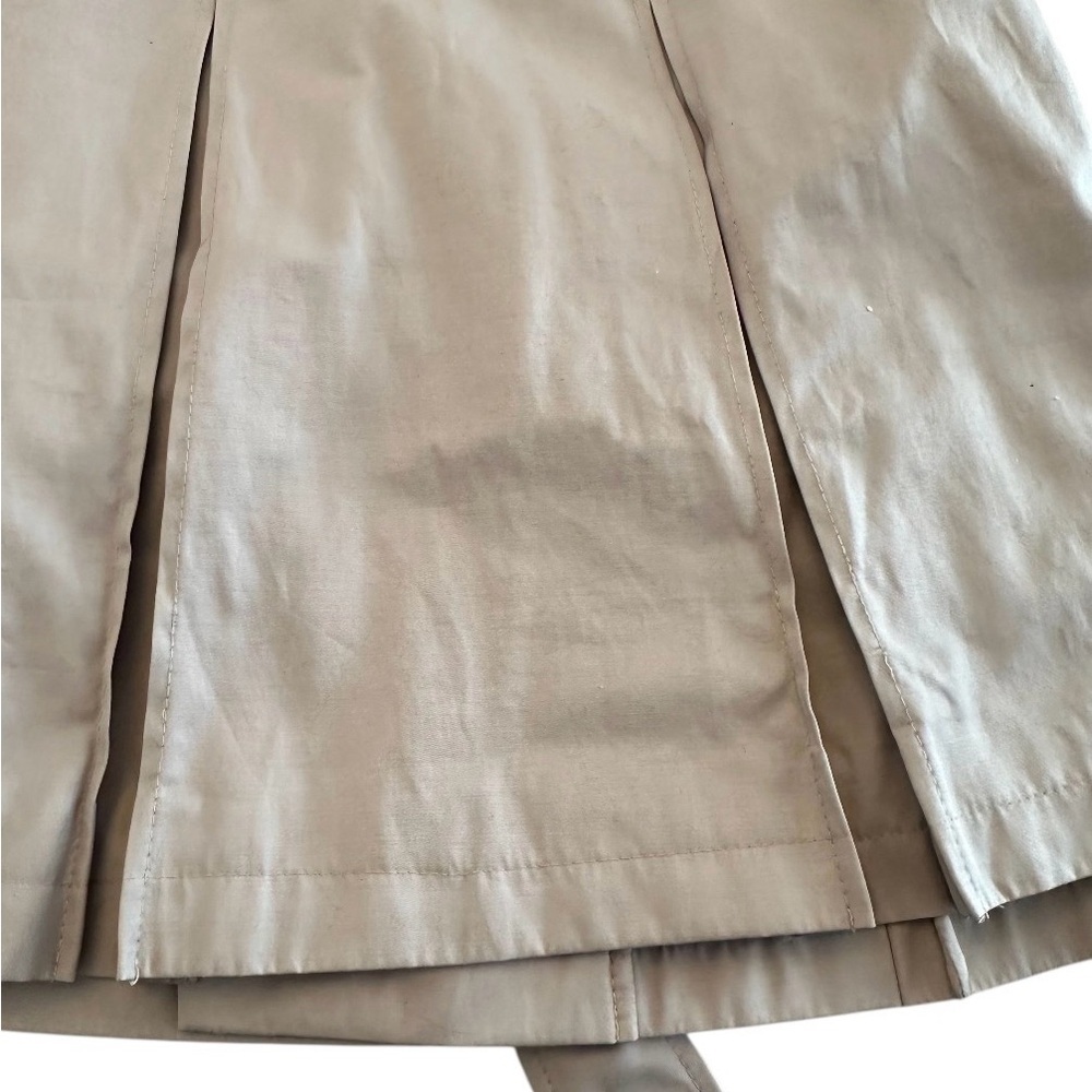 Via Spiga Tan Belted Double-Breasted Trench Coat Pleated Womens M - Picture 8 of 11